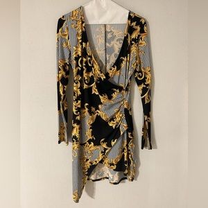 IRIS wrap dress knockoff Versace Barocco